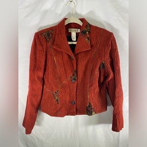 Canvasback  Vintage 90's Y2K Crinkle Patchwork Short Cut Blazer Jacket 12‎